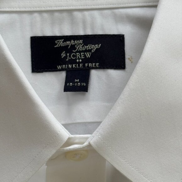 J. CREW by Thompson Shirtings Shirt White Spread Collar Wrinkle Free M 15 - 15.5 - Picture 3 of 8